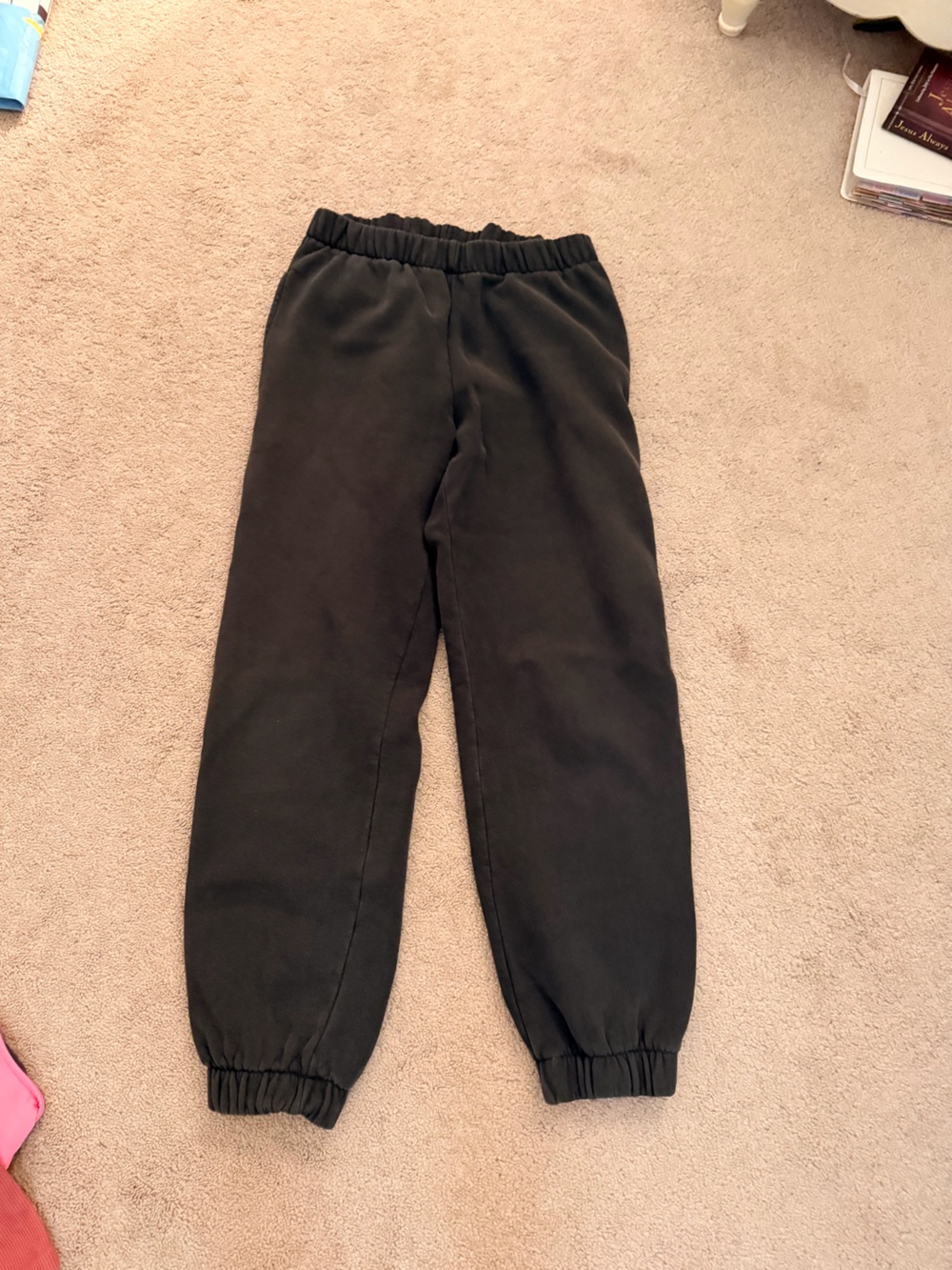 Brandy Melville Black Elastic-Waist Jogger Pants